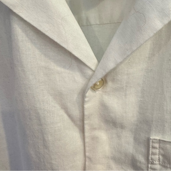 Gap Men’s Linen‑Cotton Resort Shirt – Optic White, Short Sleeve Like New - Large - Picture 4 of 7